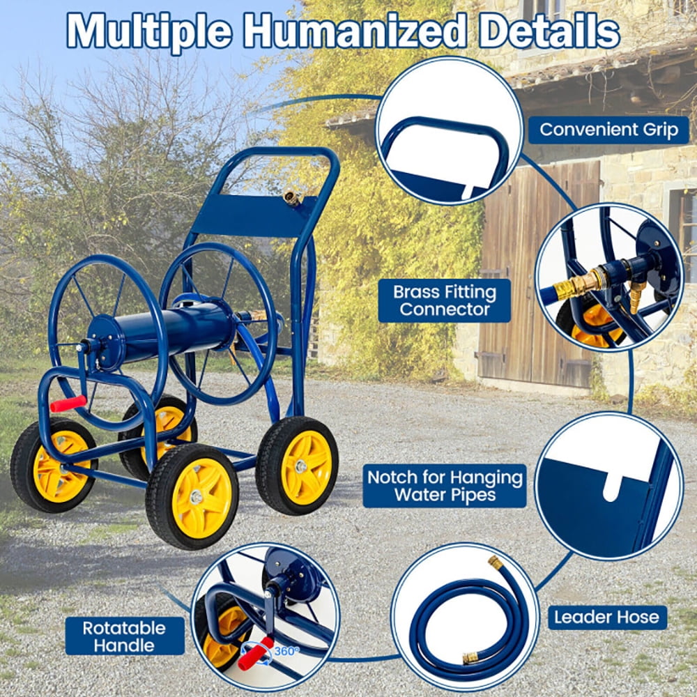 Spaco Garden Hose Reel Cart Holds 330ft of 3/4 Inch or 5/8 Inch Hose