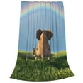 thumbnail image 2 of Pofeuu Elephant Dog Sitting Under The Rainbow Print Ultra-Soft Micro Fleece Blanket,for Bed Or Sofa,All Season Throw Blankets Flannel Blanket-60"x50", 2 of 7