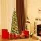 thumbnail image 3 of Costway Árbol de Navidad tipo lápiz de 150 cm con 295 puntas de ramas de alambre con memoria 110 luces LED para el hogar, 3 of 5