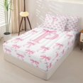 thumbnail image 2 of Homewish Kawaii Bow Zipper Full Size Comforter Sets with Fitted Sheet and 2 Pillowcases For Girls,Pink Letter I Initial Lettering Zipper Bedding Set,Pink Reversible,4-Piece, 2 of 7