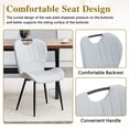 thumbnail image 4 of Dining Chairs Set of 4 Modern PU Leather Metal Frame Handle Light Gray Black for Kitchen Restaurant, 4 of 8