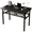 Frame：Black/Board：Black, variant on HDOFM 31.5 Inch Folding Computer Desk - Portable Activity Table Conference Table Home Office Desk, Attached storage rack,No Assembly,Teak