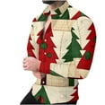 thumbnail image 2 of Donemore Men's Long Sleeve Button-Down Collar Shirt, Christmas Themed Holiday Print Design, Comfortable Casual Daily Wear Fashion Top, 2 of 8