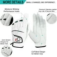 thumbnail image 2 of FINGER TEN Golf Gloves Men Right Handed Golfer 2 Pack Soft Leather All Weather Grip Comfortable Glove Size Small Medium ML Large XL, 2 of 6