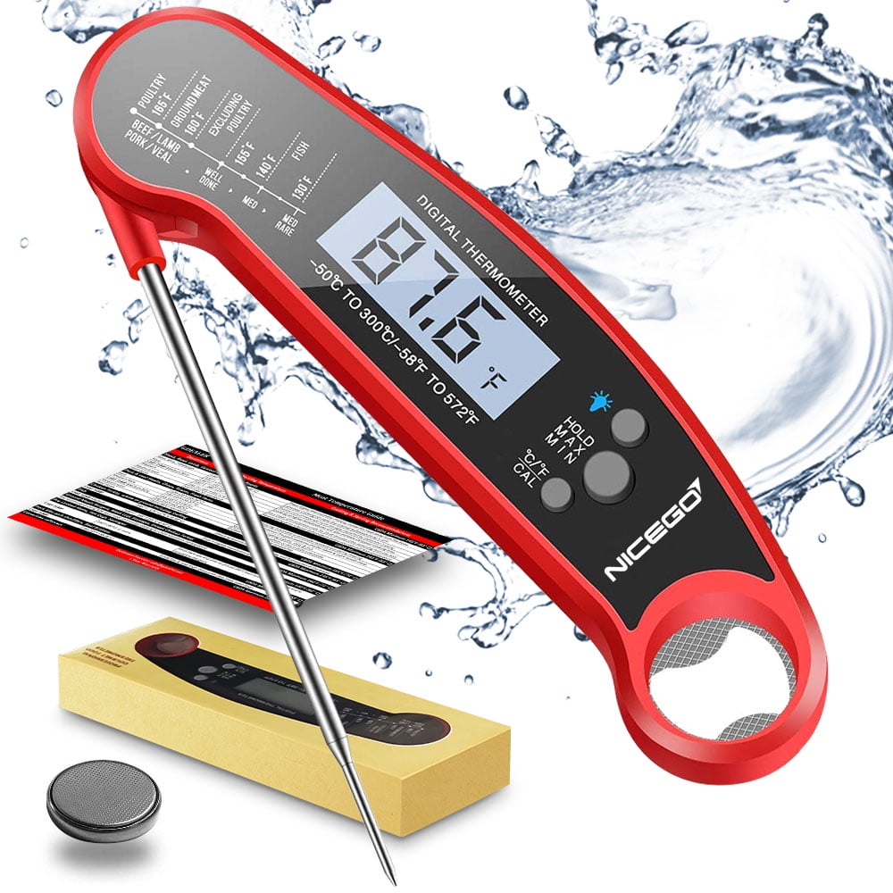 Digital Instant Read Meat Thermometer with Probe Fast Waterproof