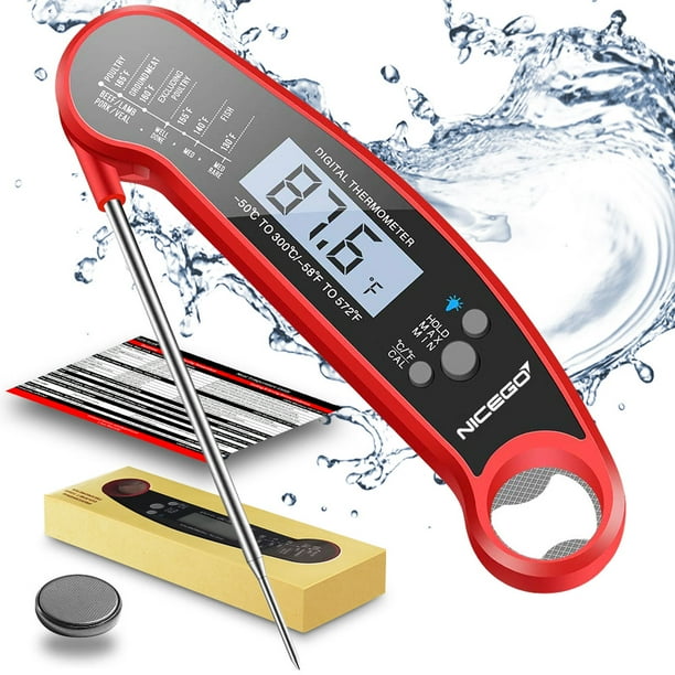 Digital Instant Read Meat Thermometer with Probe Fast Waterproof ...