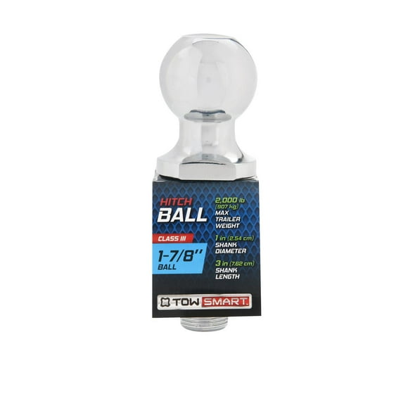 Classe I - boule d'attelage de 4,76 cm (1 7/8 po) x 2,54 cm (1 po) de diamètre de tige x 5,08 cm (3 po) de longueur de tige, 907 kg (2 000 lb) boule d'attelage