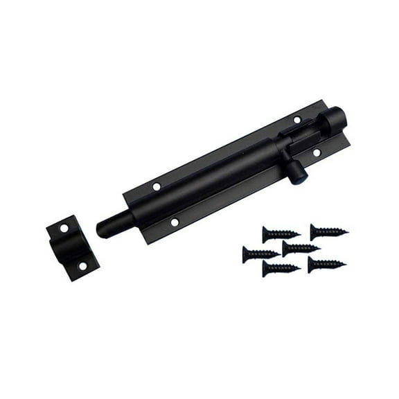 uvwlwu Heavy Duty 5 Inch Barrel Slide Lock for Secure Sliding Door Security and Gate Hardware Installation(Black)