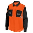 thumbnail image 2 of Women's WEAR by Erin Andrews Orange/Black Philadelphia Flyers Colorblock Button-Up Shirt Jacket, 2 of 3