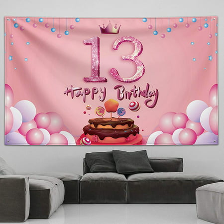 Happy Birthday Banner,Birthday Decorations for Girls,Happy 13th Birthday  Banner,13th Birthday Photo Backdrop Yard Signs,13th Birthday Party  Supplies,13 Years Old Girl Birthday Gifts,Pink Wall Tapestry | Walmart  Canada
