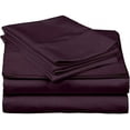 thumbnail image 3 of 100% Egyptian Cotton - 1000 Thread Count Sheets for Adjustable Beds - 15" Inch Deep Pocket California King Size Split Down 39" inches from The top - Split Head Sheets, Plum Solid, 3 of 8