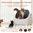 thumbnail image 4 of Multi-cat Automatic Cleaning Litter Box - Spacious Robot-style Litter Box Equipped with Smart Sensors, Open Design, And 360° Safety Features. Odorless Automatic Scooping for Indoor Cats, 4 of 6