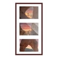 thumbnail image 3 of 8.5x17 Dark Brown Wood Collage Frame with White Mat to Display 3 5x7 Pictures, 3 of 7