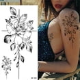 thumbnail image 1 of Teissuly Black and White Sketch Flower Tattoos Stickers Abstract Stickers Rose Flowers(19x9.6cm) Teissuly WER202401223815, 1 of 2