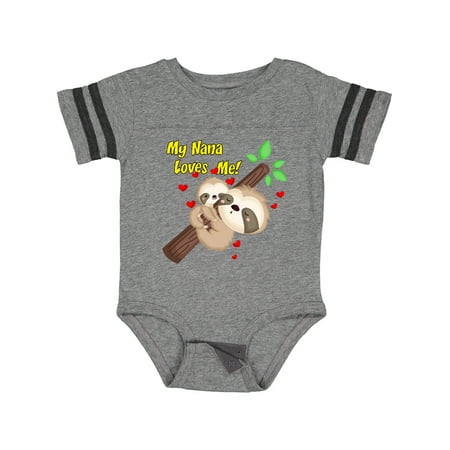 

Inktastic My Nana Loves Me Gift Baby Boy or Baby Girl Bodysuit