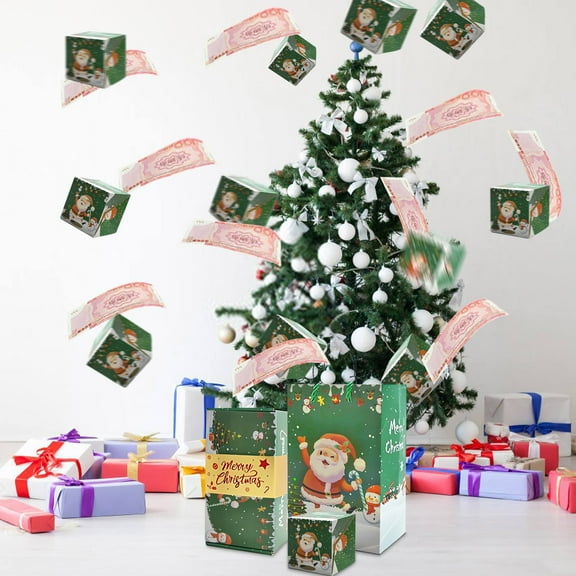 Exploding Money Gift Boxes for Cash - 6PCS Surprise Gift Boxes for Holiday Christmas Surprise Gift Box Sets Green