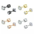 thumbnail image 6 of QQTDFG Stud Earrings for Women Men Cartilage Piercing Jewelry Cubic Zirconia-Silver-3mm, 6 of 9