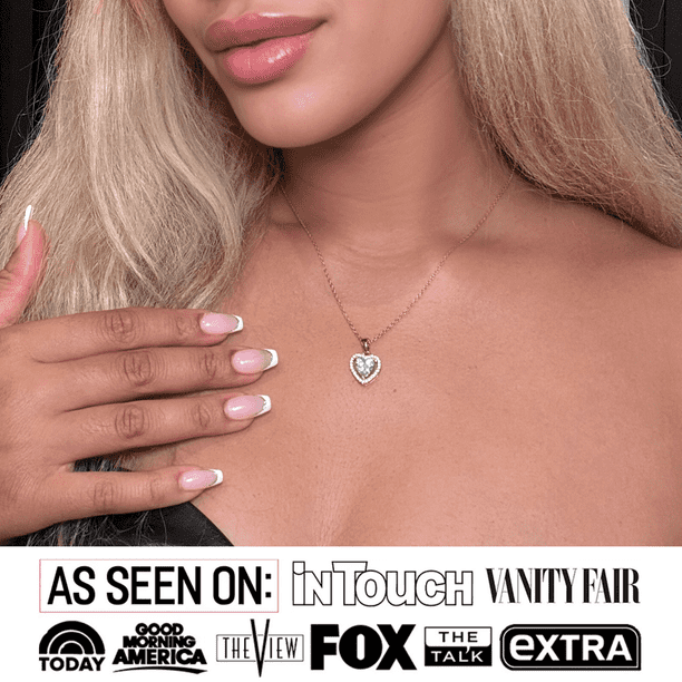 Cate & Chloe Amora 18k White Gold Plated Silver Heart Necklace