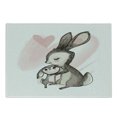 thumbnail image 1 of Mothers Day Cutting Board, Sketch Art of a Young Bunny with His Mom Happy Theme, Decorative Tempered Glass Cutting and Serving Board, Small Size, Pale Pink Eggshell, by Ambesonne, 1 of 1