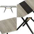 thumbnail image 4 of 70.86" Extendable Dining Table for 4-6 People,  5pc Industrial Rustic Gray Kitchen Dining Room Table Set, Rectangle Wood Dinner Table with Metal Frame, for Kitchen Living Room, 4 of 6