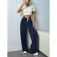 thumbnail image 6 of Women'S High Waist Loose Casual Drawstring Sweatpants Wide Leg Track Pants Fitness Pants with Pockets Dark Blue L, 6 of 7
