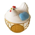 thumbnail image 3 of Cesta de huevo de pollo huevo contenedor titular de alambre de hierro portátil huevo de pollo titular encimera de recogida de huevos cesta para , Oro, 3 of 8