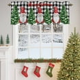thumbnail image 4 of Valances for Windows Christmas Gnome Rod Pocket Cafe Window Treatments Valance Curtains for Kitchen Bathroom Laundry Basement Windows 42"x12", 4 of 7
