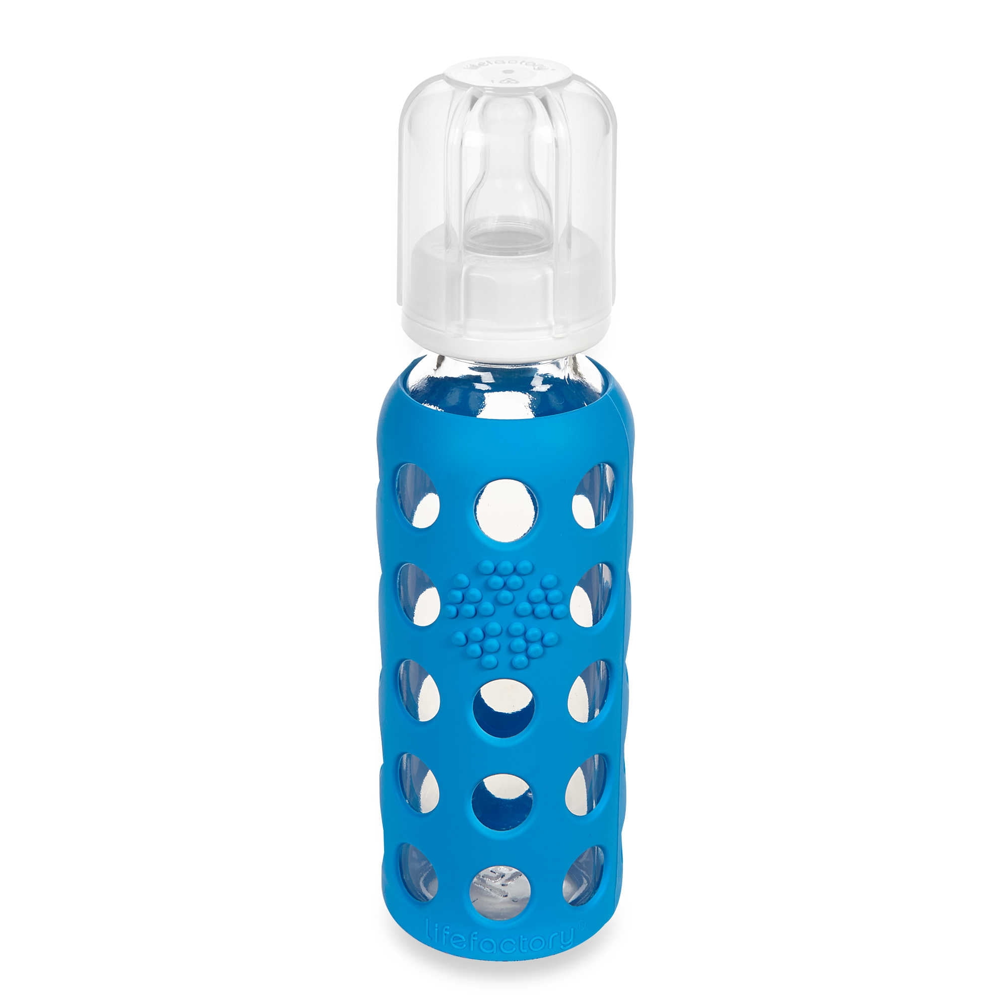 Lifefactory Glass Baby Bottle with Silicone Sleeve 9 Ounce Ocean