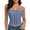Blue, variant on Scallop Lace Overbust Corset, Women's Underwire Bustier with Spaghetti Straps & Boning, Bridal Halloween Costume Layering Top, 1 PC Brown M