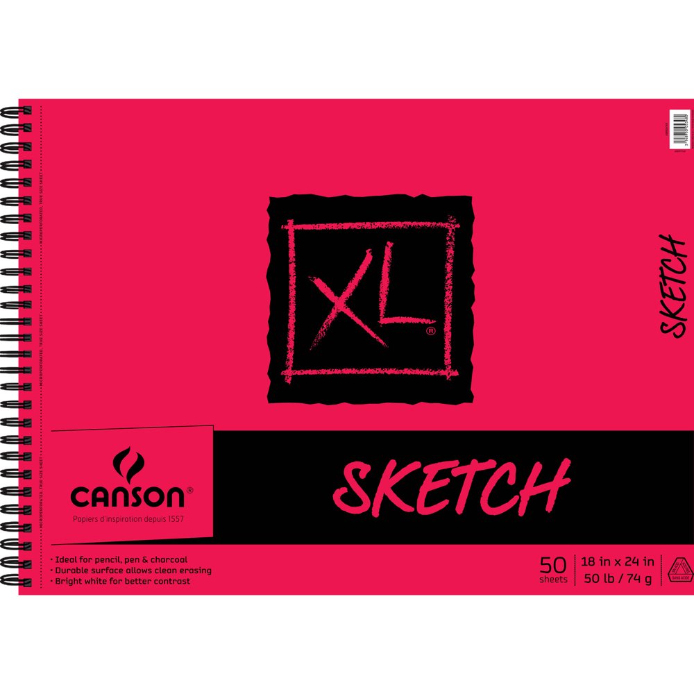 Canson XL Sketch Art Pad Side Wire Sketchbook, 18" x 24", 50 Sheet