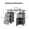 thumbnail image 2 of Roromall Manicure Table for Nail Tech with Dust Collector, Wrist Cushion, Nail Desk Salon Station with Storage Cabinet, 4 Drawers & and Lockable Wheels for Salon, 2 of 6
