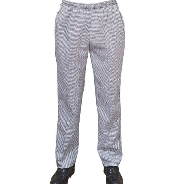 Chef Pants Men with Elastic Waist Pockets Baggy Cook Pant Waiter Uniform Skin-friendly Clothes for Restaurant Hotel Cafe Kitchen 4XL Houndstooth