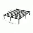 thumbnail image 4 of Full Size Metal Bed Frame - Heavy Duty Steel Platform, 14" Height, Noise-Free Design, No Box Spring Needed, Underbed Storage - 191 × 137 cm (Black), 4 of 9
