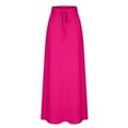 thumbnail image 4 of USSUMA Women'S Skirts Midi Skirt Solid Color High-Elastic Pocket Mid-Calf Skirt Retro Skirt Fashion Skirt Camping Up to 65% off Hot Pink Skirt for Women M, 4 of 6