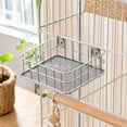 thumbnail image 4 of Stainless Steel Bird Stand Platform with Mesh Support Parrot Nesting Rack Perch for Cockatiels Parakeets Small Pet Bird Cage Accessories, 4 of 6