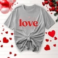 thumbnail image 2 of Love Shirts for Women Short Sleeve Pullover Tops Casual Tshirts Comfy Blouses Valentine's Day, 2 of 4