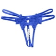 thumbnail image 1 of Aayomet Culottes pour Femmes String en Dentelle Taille Basse Invisible Nœud Dos Réglable sous-Vêtements pour Dames (Bleu, Taille Unique), 1 of 4