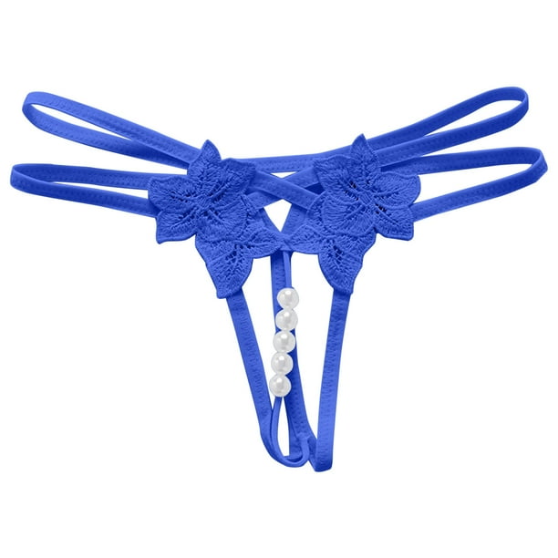 Aayomet Women Panties Seamless Women G String Lace Thongs T Back Panties  Thong Female Underwear Fashion Letter Panty Girls Underwear,Blue L