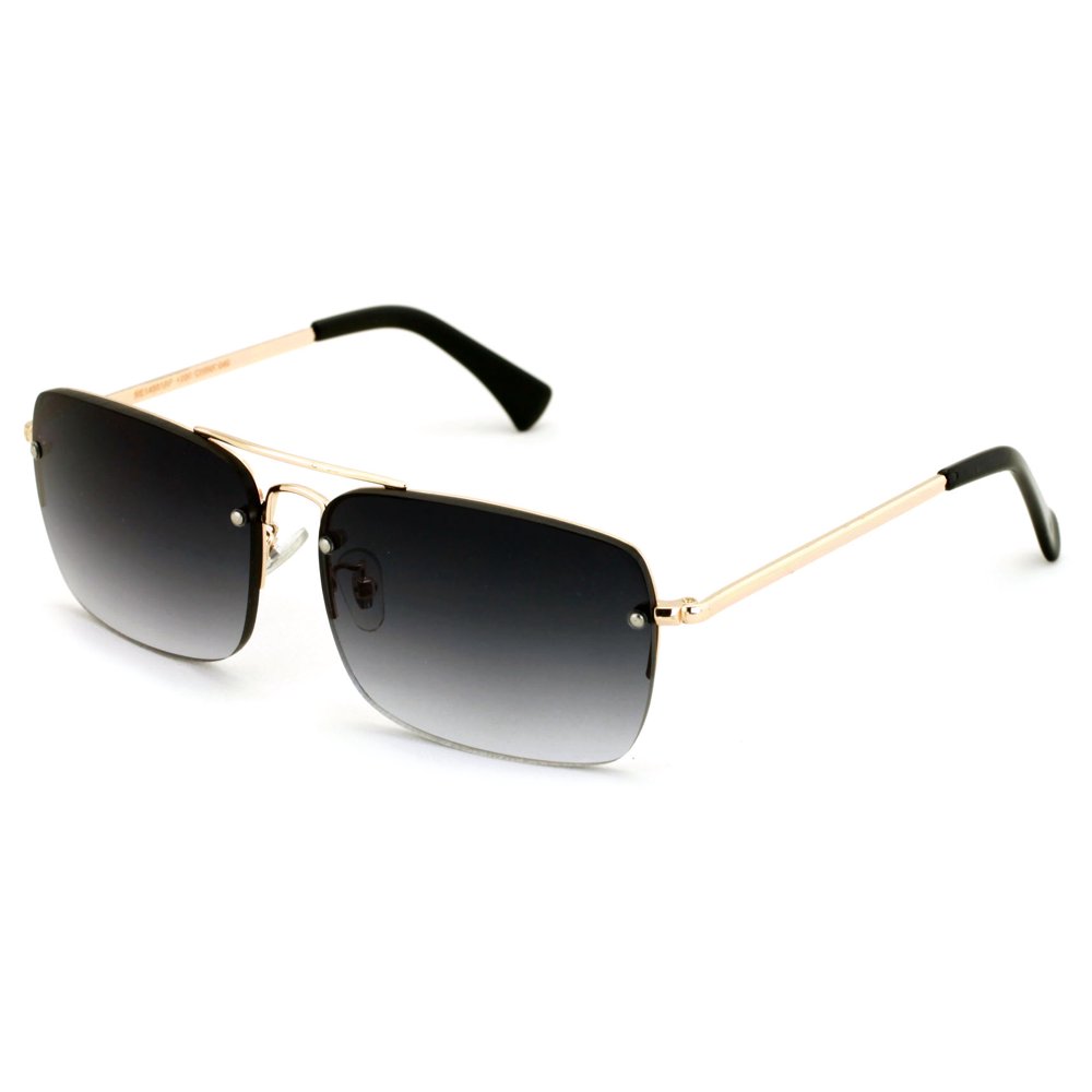 Men Large Outdoor Sunglasses Metal Rimless Aviator Reading Glasses