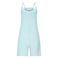 thumbnail image 4 of Yuanlook Women's Casual Rompers,Sleeveless Jumpsuits Loose Strap Shorts Overalls Trendy Outfits with Pockets - Sky Blue - L, 4 of 8
