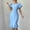 Sky Blue, variant on ITSAME Women's Midi Dress, Bubble Short Sleeve Wedding Party Dress Flounce Hem Mermaid Prom Dresses Hot Pink S