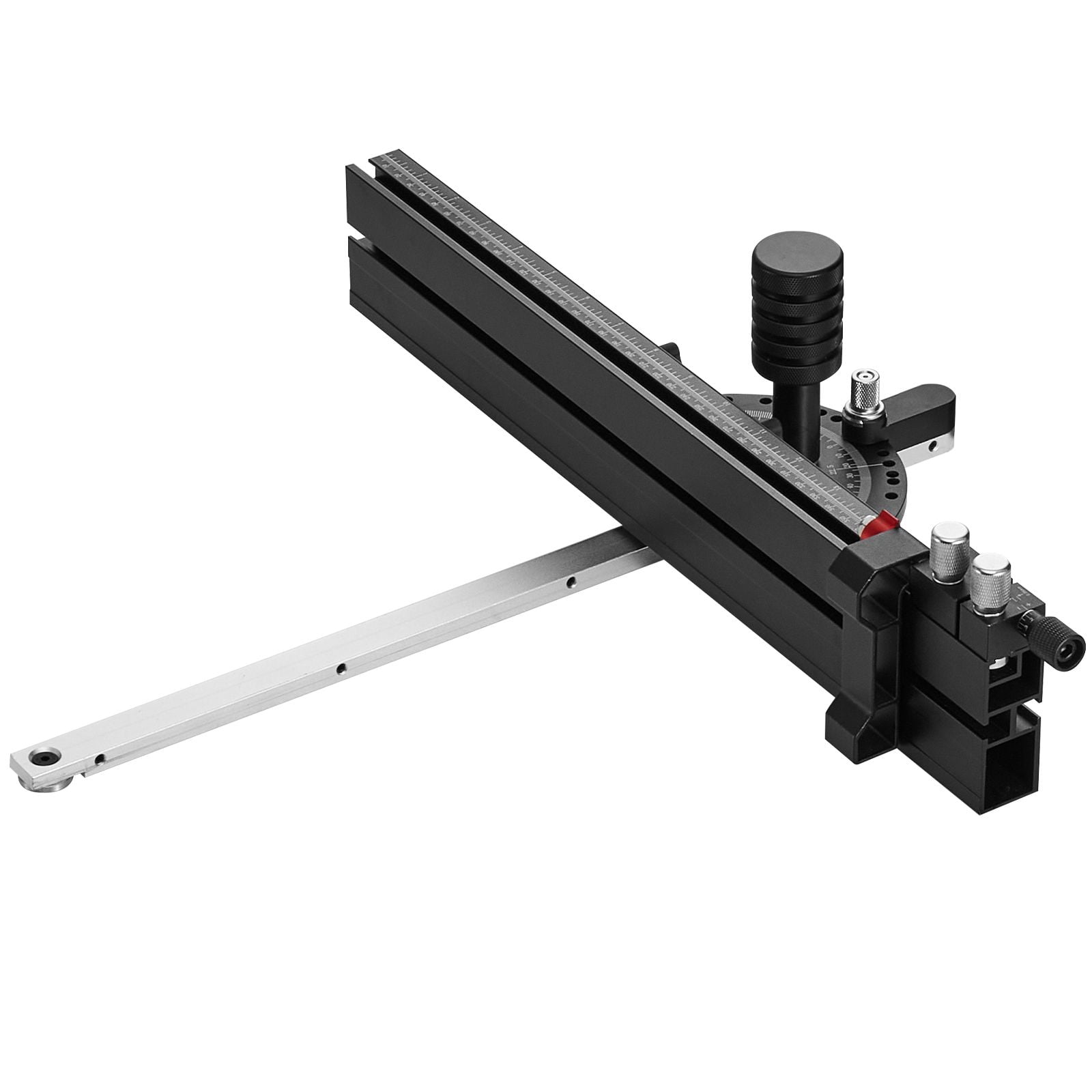 Miter Gauge for Table Saw 18 Inch Grating 15 Positive Stop Holes Aluminum Alloy for Precision Woodworking