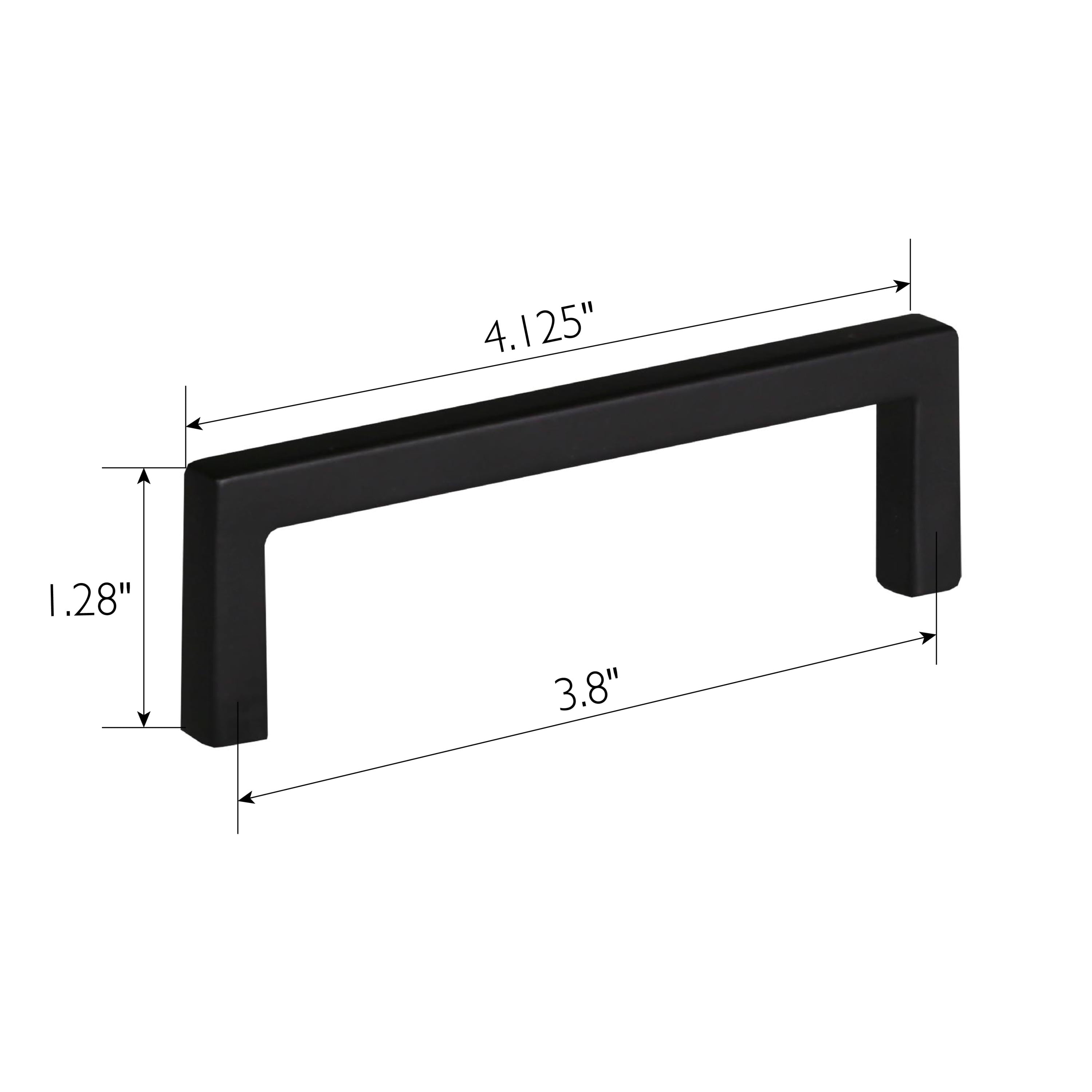 Design House Portico 3.8-Inch Center-to-Center Cabinet Pulls in Matte Black, 10-Pack