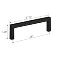 thumbnail image 3 of Design House Portico 5-Pack Modern 3.8" Center-to-Center Square Cabinet Pulls, Matte Black, 3 of 17