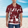 thumbnail image 4 of Bixox Men's Hawaiian Shirts Men's Christmas Buffalo Plaid Print Short-Sleeve Shirt-Small, 4 of 8