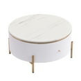 thumbnail image 6 of 31.5" Modern Round Coffee Table with 2 large Drawers Storage Accent Table,White, 6 of 12