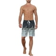 thumbnail image 2 of NOMADIC NOOK Men's Hawaiian Drawstring Waist Color Block Plaid Board Shorts 2 Pack, 2 of 5