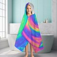 thumbnail image 6 of Rainbow Tie Dye Spiral Pattern Hooded Bath Towel，60"x35" for Ages 3 To 12 Kids, Quick Dry Lightweight Soft Microfiber Hood Beach Towel Cover Up for Kids, 6 of 7