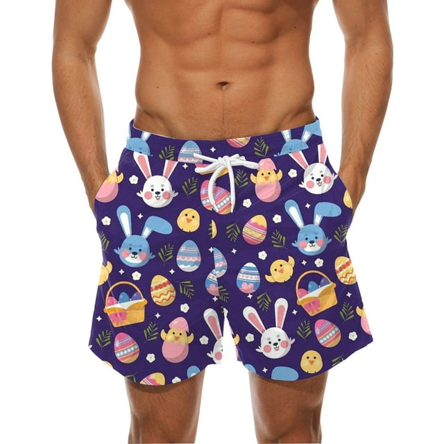 Aayomet Shorts de Bain pour Hommes avec Poche et Boucle à Revers (Bleu, m)
