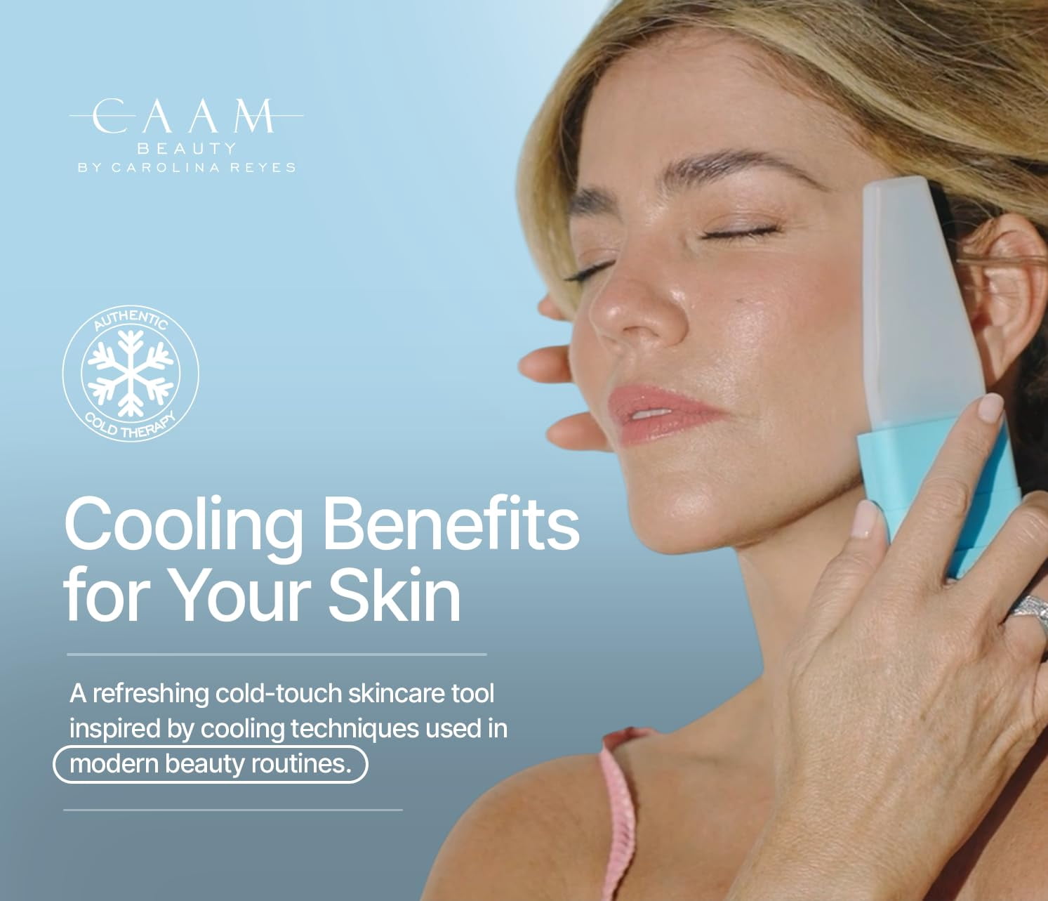 Ice Face Roller Reusable Silicone Cooling Facial Ice Roller for Face and Neck, Skincare Routine Tool for De-Puff Look, Smooth Glide Massager